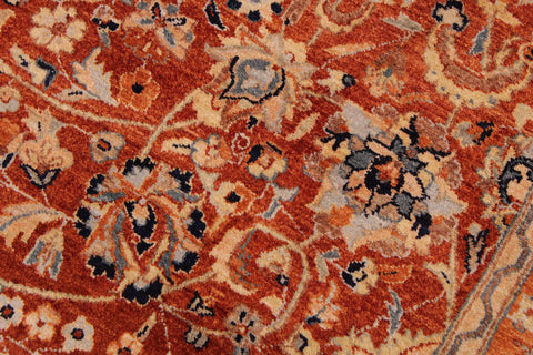 handmade Transitional Agra Rust Multi Hand Knotted RECTANGLE 100% WOOL area rug 9 x 12