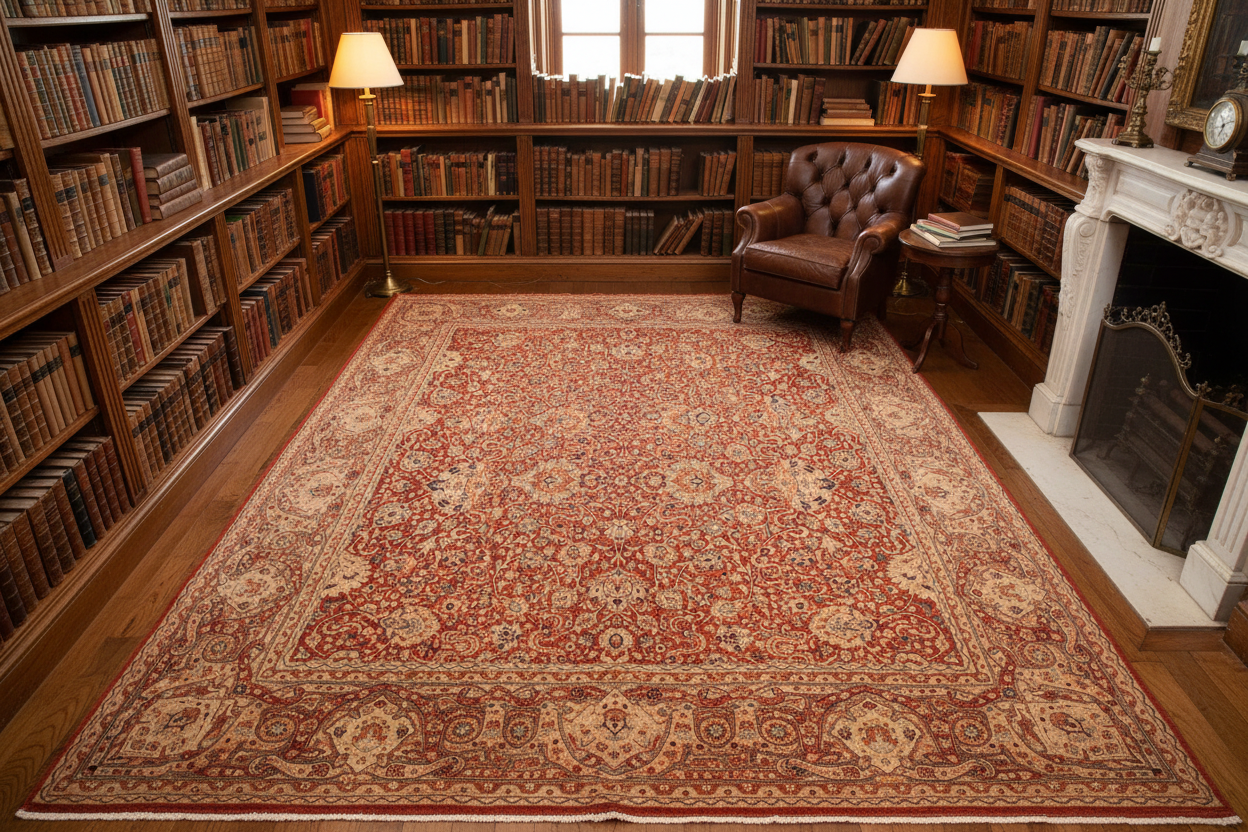 handmade Transitional Agra Rust Multi Hand Knotted RECTANGLE 100% WOOL area rug 9 x 12