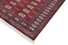 handmade Geometric Bokhara Maroon Gray Hand Knotted RECTANGLE 100% WOOL area rug 3X5