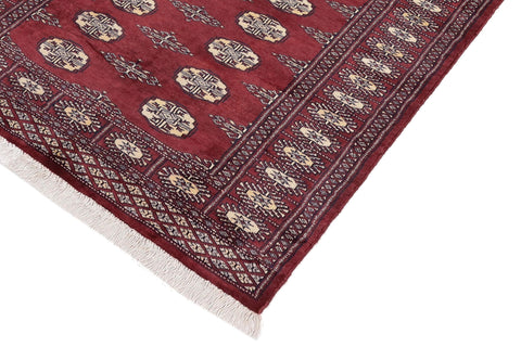 handmade Geometric Bokhara Maroon Gray Hand Knotted RECTANGLE 100% WOOL area rug 3X5