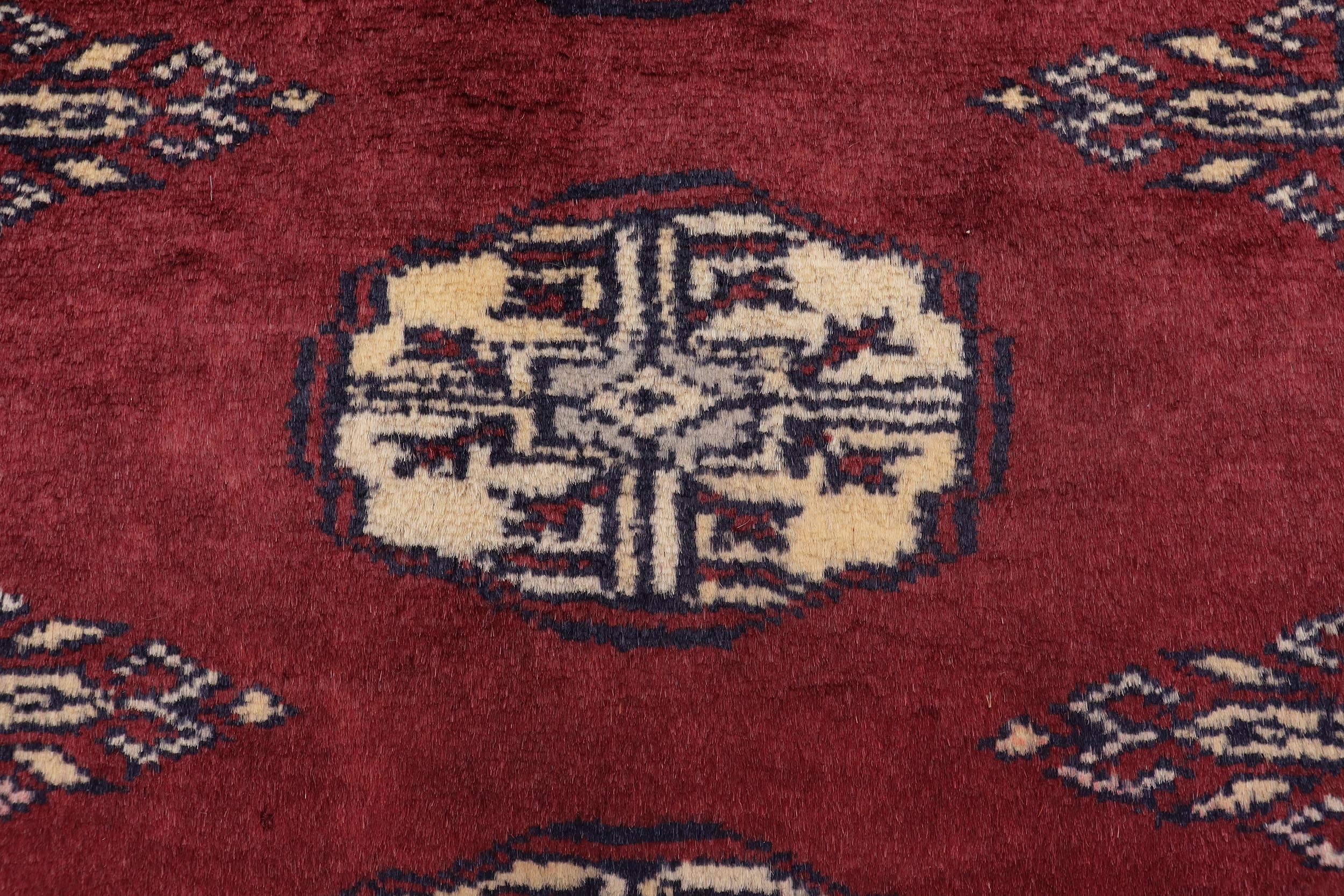handmade Geometric Bokhara Maroon Gray Hand Knotted RECTANGLE 100% WOOL area rug 3X5