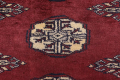 handmade Geometric Bokhara Maroon Gray Hand Knotted RECTANGLE 100% WOOL area rug 3X5