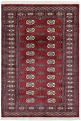 handmade Geometric Bokhara Maroon Gray Hand Knotted RECTANGLE 100% WOOL area rug 3X5