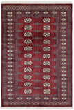 Rustic Bokhara Adalyn Maroon/Gray Wool Rug - 3'0'' x 5'0''