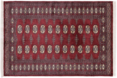 handmade Geometric Bokhara Maroon Gray Hand Knotted RECTANGLE 100% WOOL area rug 3X5