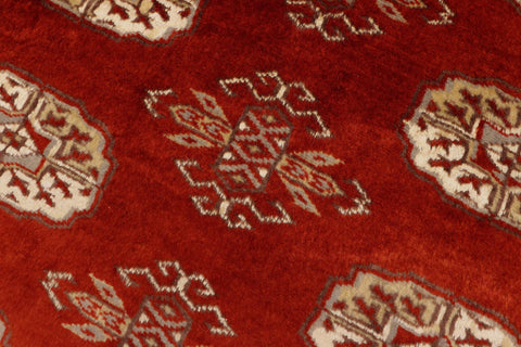 handmade Geometric Bokhara Rust Gray Hand Knotted RECTANGLE 100% WOOL area rug 3X5