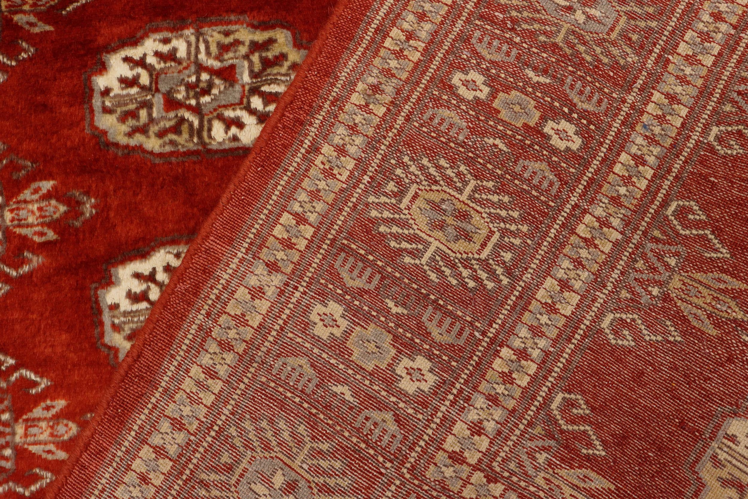 handmade Geometric Bokhara Rust Gray Hand Knotted RECTANGLE 100% WOOL area rug 3X5