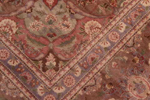 handmade Traditional Kashan Ivory Brown Hand Knotted RECTANGLE 100% WOOL area rug 9x12