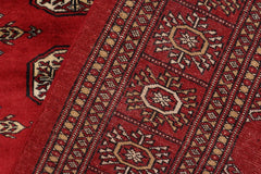 handmade Geometric Bokhara Red Beige Hand Knotted RECTANGLE 100% WOOL area rug 4X6