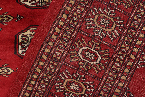 handmade Geometric Bokhara Red Beige Hand Knotted RECTANGLE 100% WOOL area rug 4X6