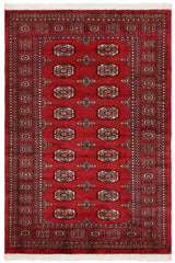 handmade Geometric Bokhara Red Beige Hand Knotted RECTANGLE 100% WOOL area rug 4X6