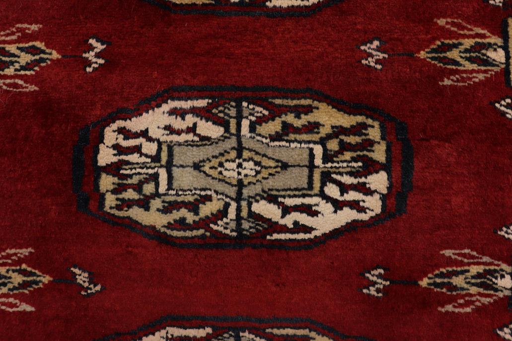 handmade Geometric Bokhara Red Gray Hand Knotted RECTANGLE 100% WOOL area rug 4X6