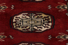 handmade Geometric Bokhara Red Gray Hand Knotted RECTANGLE 100% WOOL area rug 4X6