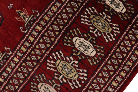 handmade Geometric Bokhara Red Gray Hand Knotted RECTANGLE 100% WOOL area rug 4X6