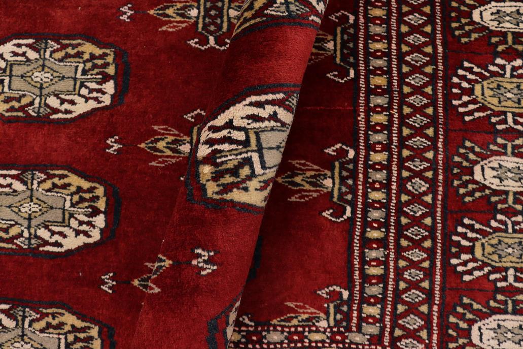 handmade Geometric Bokhara Red Gray Hand Knotted RECTANGLE 100% WOOL area rug 4X6