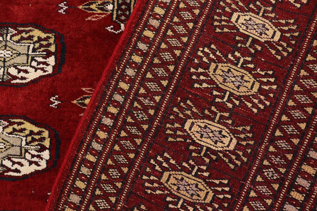 handmade Geometric Bokhara Red Gray Hand Knotted RECTANGLE 100% WOOL area rug 4X6