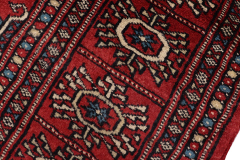handmade Geometric Bokhara Red Blue Hand Knotted RECTANGLE 100% WOOL area rug 4X6