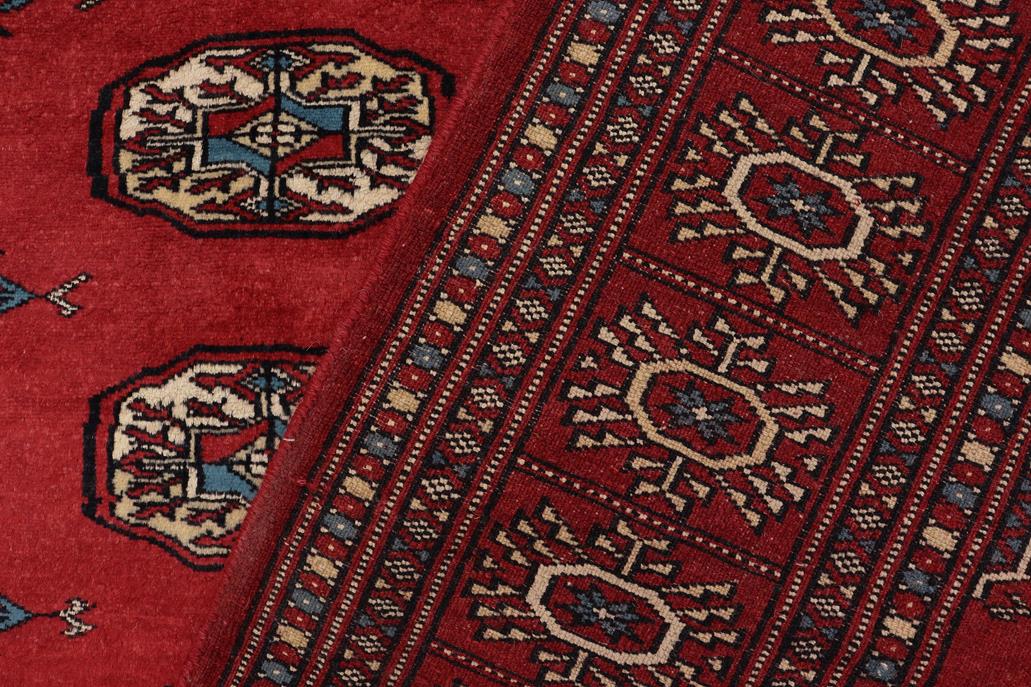 handmade Geometric Bokhara Red Blue Hand Knotted RECTANGLE 100% WOOL area rug 4X6