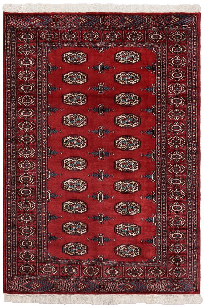 handmade Geometric Bokhara Red Blue Hand Knotted RECTANGLE 100% WOOL area rug 4X6