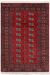 handmade Geometric Bokhara Red Blue Hand Knotted RECTANGLE 100% WOOL area rug 4X6