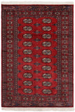 Tribal Bokhara Sawyer Red/Blue Wool Rug - 4'1'' x 6'2''