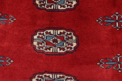 handmade Geometric Bokhara Red Blue Hand Knotted RECTANGLE 100% WOOL area rug 4X6