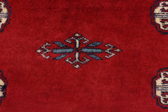 handmade Geometric Bokhara Red Blue Hand Knotted RECTANGLE 100% WOOL area rug 4X6