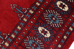 handmade Geometric Bokhara Red Blue Hand Knotted RECTANGLE 100% WOOL area rug 4X6