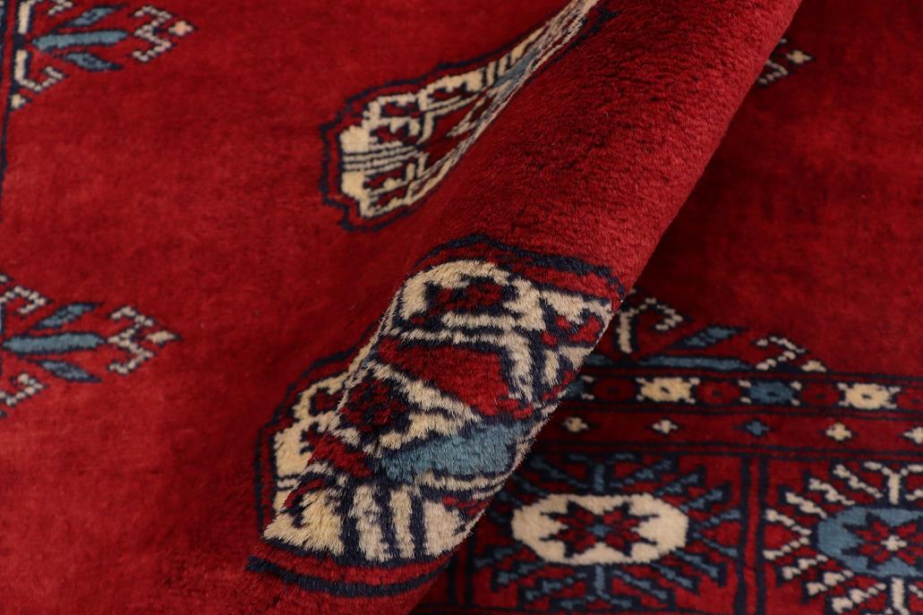 handmade Geometric Bokhara Red Blue Hand Knotted RECTANGLE 100% WOOL area rug 4X6