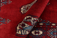 handmade Geometric Bokhara Red Blue Hand Knotted RECTANGLE 100% WOOL area rug 4X6