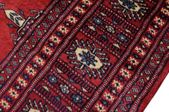 handmade Geometric Bokhara Red Blue Hand Knotted RECTANGLE 100% WOOL area rug 4X6