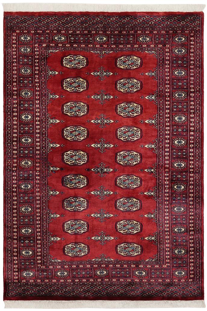 handmade Geometric Bokhara Red Blue Hand Knotted RECTANGLE 100% WOOL area rug 4X6