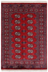 handmade Geometric Bokhara Red Blue Hand Knotted RECTANGLE 100% WOOL area rug 4X6