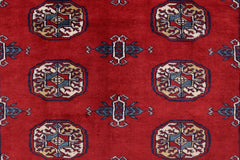 handmade Geometric Bokhara Red Blue Hand Knotted RECTANGLE 100% WOOL area rug 4X6