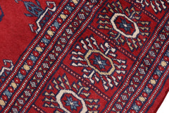 handmade Geometric Bokhara Red Blue Hand Knotted RECTANGLE 100% WOOL area rug 4X6