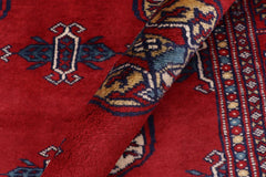 handmade Geometric Bokhara Red Blue Hand Knotted RECTANGLE 100% WOOL area rug 4X6