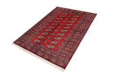 handmade Geometric Bokhara Red Rust Hand Knotted RECTANGLE 100% WOOL area rug 4X6