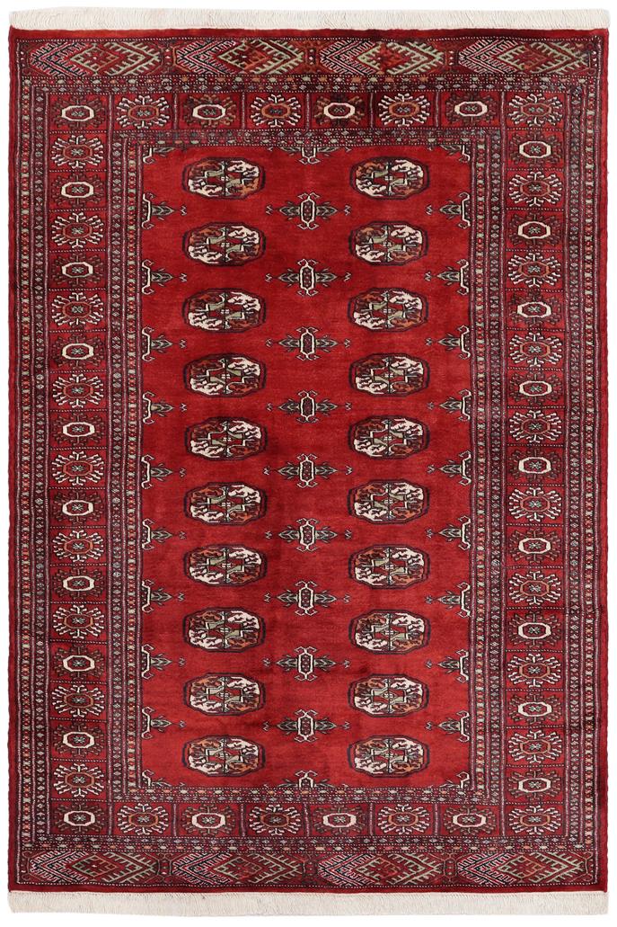 handmade Geometric Bokhara Red Rust Hand Knotted RECTANGLE 100% WOOL area rug 4X6
