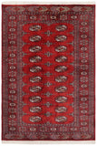 Southwestern Bokhara Yaretzi Red/Rust Wool Rug - 4'1'' x 6'4''