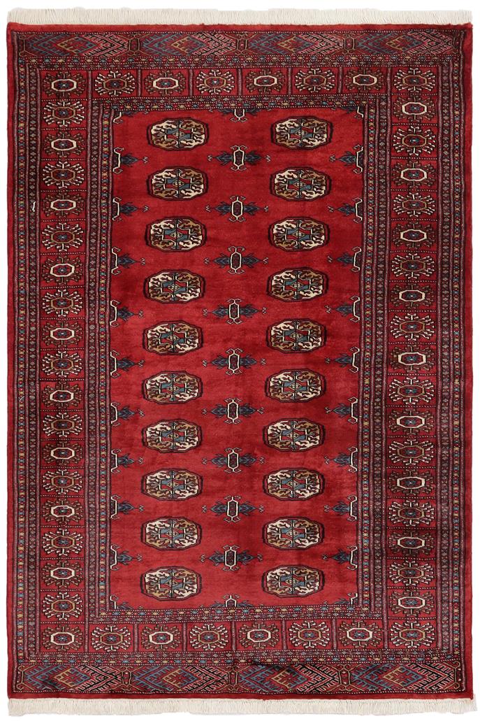 handmade Geometric Bokhara Red Blue Hand Knotted RECTANGLE 100% WOOL area rug 4X6