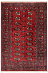 handmade Geometric Bokhara Red Blue Hand Knotted RECTANGLE 100% WOOL area rug 4X6