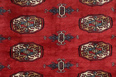 handmade Geometric Bokhara Red Blue Hand Knotted RECTANGLE 100% WOOL area rug 4X6