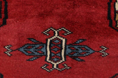 handmade Geometric Bokhara Red Blue Hand Knotted RECTANGLE 100% WOOL area rug 4X6