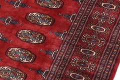 handmade Geometric Bokhara Red Blue Hand Knotted RECTANGLE 100% WOOL area rug 4X6