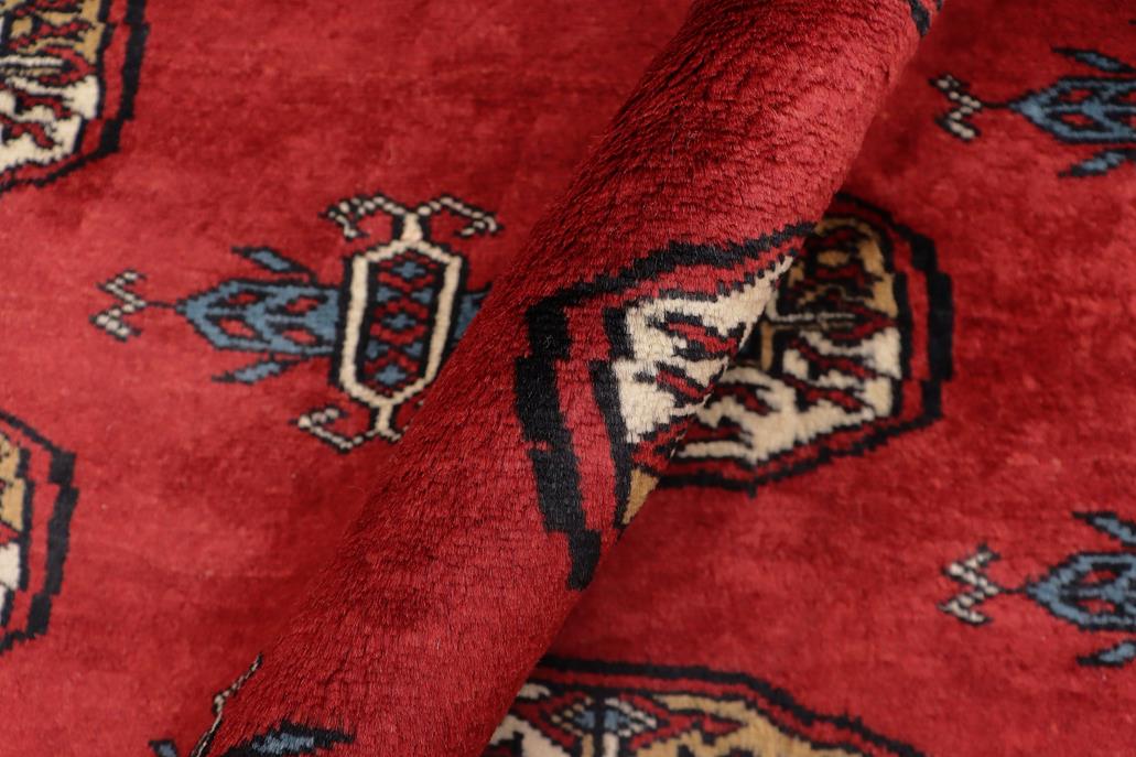 handmade Geometric Bokhara Red Blue Hand Knotted RECTANGLE 100% WOOL area rug 4X6