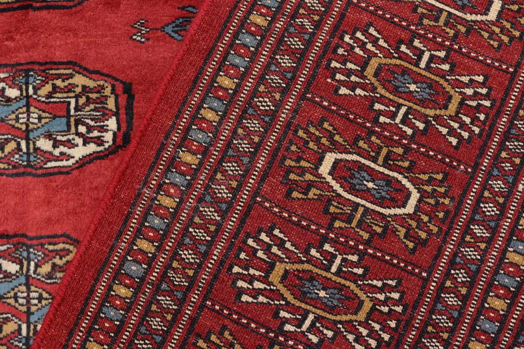 handmade Geometric Bokhara Red Blue Hand Knotted RECTANGLE 100% WOOL area rug 4X6