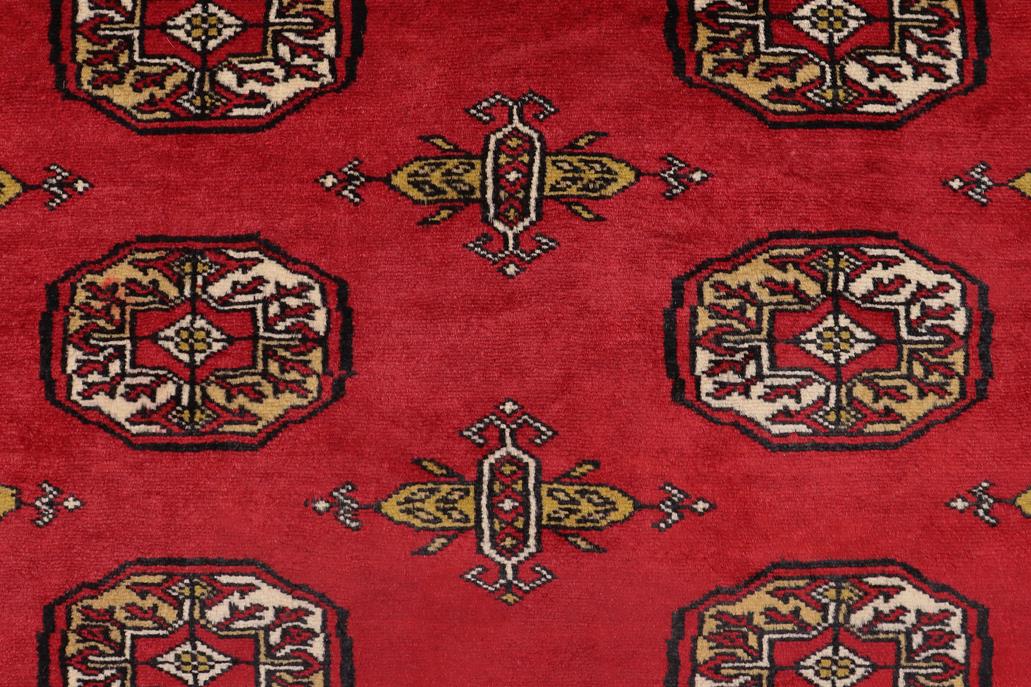 handmade Geometric Bokhara Red Beige Hand Knotted RECTANGLE 100% WOOL area rug 4X6