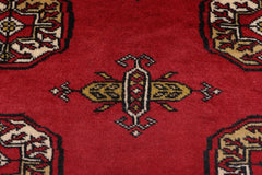 handmade Geometric Bokhara Red Beige Hand Knotted RECTANGLE 100% WOOL area rug 4X6