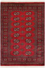 handmade Geometric Bokhara Red Beige Hand Knotted RECTANGLE 100% WOOL area rug 4X6