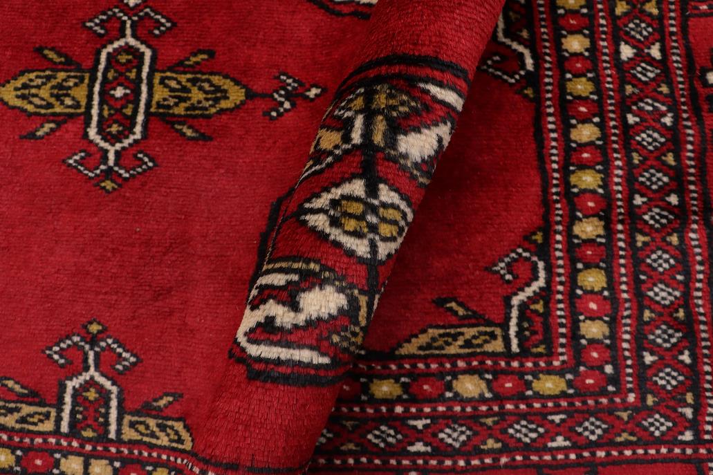 handmade Geometric Bokhara Red Beige Hand Knotted RECTANGLE 100% WOOL area rug 4X6